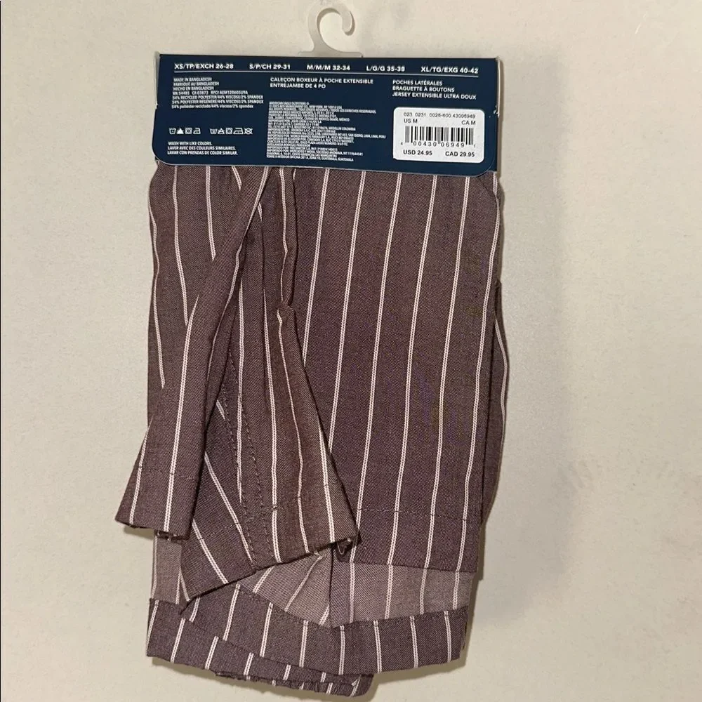 AE Burgundy White Pin Stripes 4” Stretch Pocket Boxer